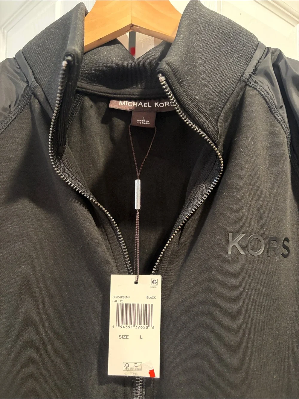 Michael Kors Unisex Mixed-Media Full Zip Track Jacket